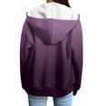 thumbnail image 2 of Wovix Women's Oversized Lightweight Hoodies Spring Fall Zip Up Long Sleeve Drawstring Jackets Gradient Style Basic Soft Daily Coat, 2 of 5