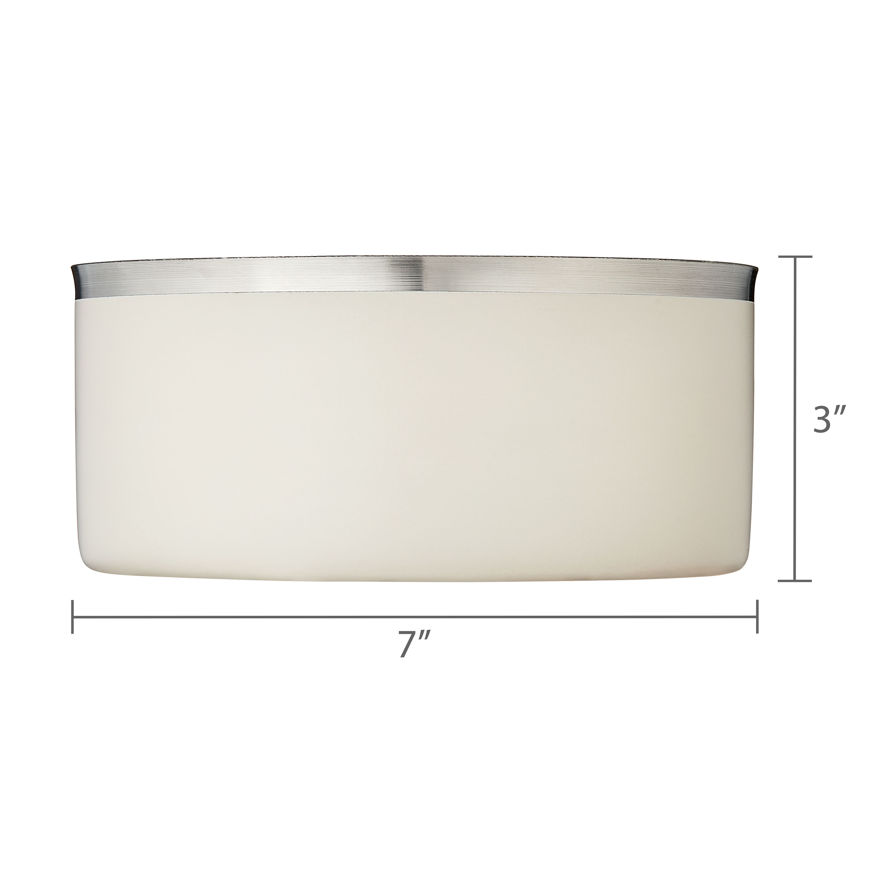 Vibrant Life Medium Stainless Steel Double Wall Dog Bowl, Off-White