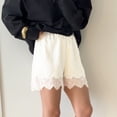 thumbnail image 4 of Fewfanhot Ladies' Fashion Casual Lace Satin Sleep Shorts Elastic Waist Soft Lightweight Design Luxurious Breathable Loungewear, 4 of 5