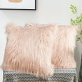 thumbnail image 6 of Home Soft Things Mongolian Faux-fur Pillow Covers Luxury Fluffy Throw Pillow Case Decorative Fuzzy Cushion Cover, No Pillow Insert, Set of 2 - Rose - 26" x 26" EURO, 6 of 6