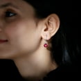 thumbnail image 4 of Rosec Jewels Lab Created Ruby Solitaire Drop Earrings for Women - 8 mm - AAAA Grade, 10K White Gold, 4 of 7