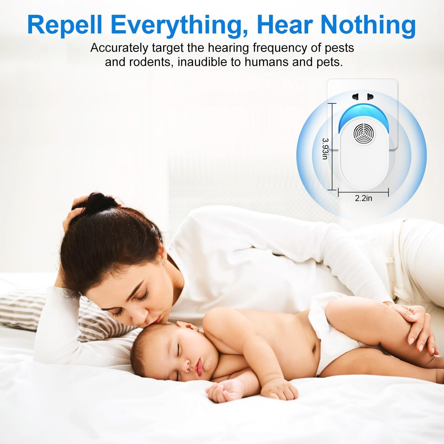 Ultrasonic Pest Repeler 6 Packs, Indoor Mosquito Repelent for Mouse, Rodent, Roach, Bugs, Mice, Spider, Electronic Pest Control Plug in for House, Garage, Warehouse, Hotel