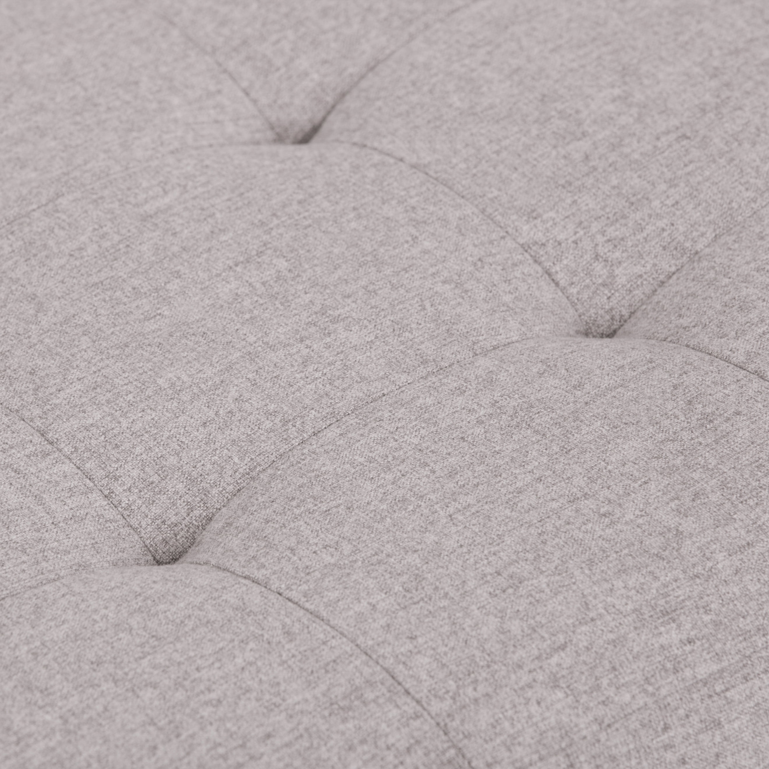 Cosmopolitan 34 inch Wide Transitional Storage Ottoman in Cloud Grey Linen-Look Fabric
