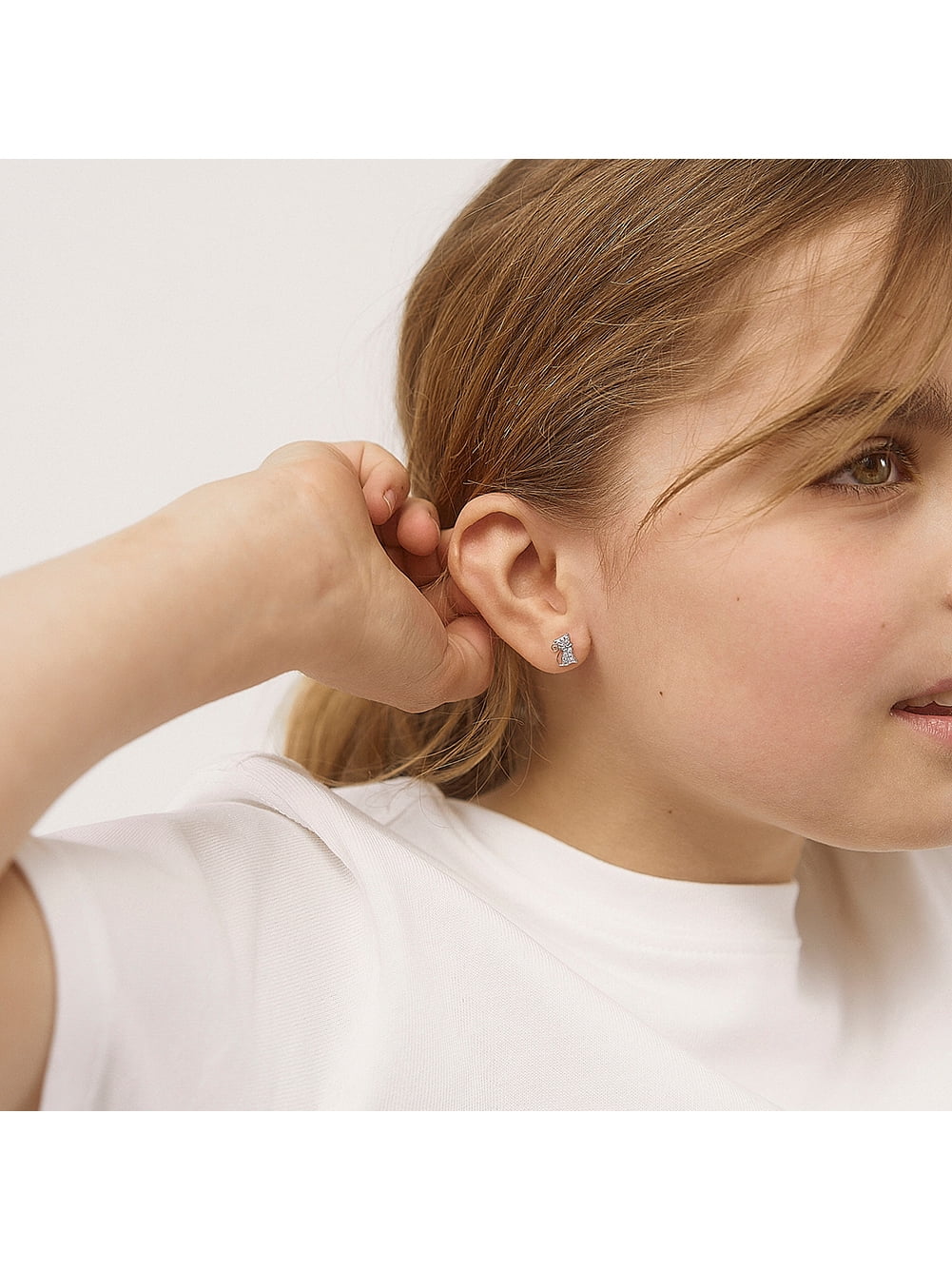 Sassy Kitty Cat Kids / Children's / Girls Earrings Screw Back - Sterling Silver