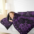 thumbnail image 4 of Manfei Vintage Victorian Flower Bedding Comforter Set,Damask Theme Twin Comforter Sets,Purple Black Bedding Set For Teens,Luxury Bedroom Decor Reversible,2pcs, 4 of 8