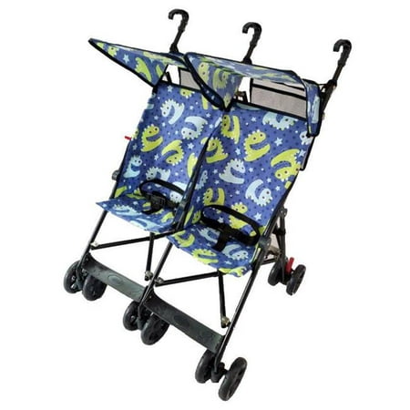 Amoroso 42182 blue Twin Umbrella Stroller, Blue - Side by