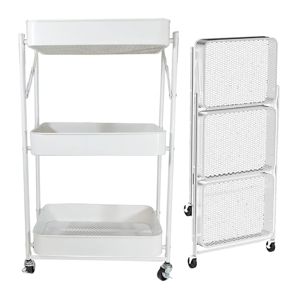 Carrito de servicio 3 niveles con llantas CHIC-FANTASY Blanco de Acero 1 pieza