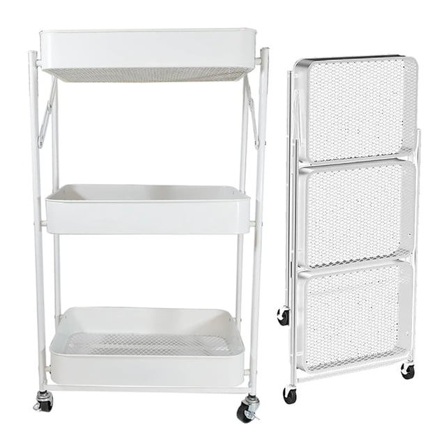Carrito de servicio 3 niveles con llantas CHIC-FANTASY Blanco de Acero 1 pieza