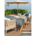 thumbnail image 4 of Outdoor Tablecloth with Umbrella Hole and Zipper, Farmhouse Blue Brown Rectangle Table Cloth 54x80 Inch Waterproof Tablecloth, Vintage Wooden Striped Picnic Table Cover for Patio Camping, 4 of 7