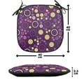 thumbnail image 4 of Abstract Chair Seating Cushion, Contemporary Pattern of Circles and Polka Dots, Soft Seat Pads for Office with Anti-slip Backing, 16"x16", Purple Brown, by Ambesonne, 4 of 7