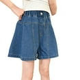 thumbnail image 6 of Delliss Little Girls Wide Leg Jean Shorts Baggy Elastic Waist Kids Trendy Denim Shorts 5-16 Years, 6 of 9