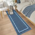 thumbnail image 4 of FairOnly Modern Geometric Machine Washable Grey Blue 2'x6' Runner Rug for Kitchen Bathroom Ultra Thin Low Pile Pet Friendly Floor Cover for Laundry Hallway, 4 of 7