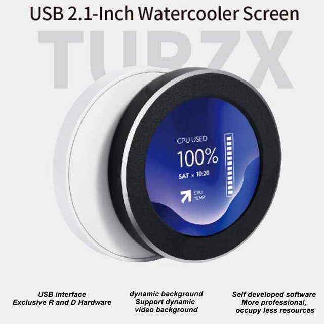 Liquid Cooler LCD Screen,Liquid Cooler LCD Screen Round LCD Display Computer CPU Monitor Impressive Results