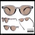 thumbnail image 2 of Round Horn Rim Sunglasses Retro Hipster Vintage Keyhole Bridge / Slate - Beige, 2 of 7