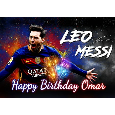 Lio Messi FC Barcelona Personalized Cake Toppers Icing Sugar Paper A4 Sheet Edible Frosting Photo Birthday Cake Topper 1/4 Leo (Leo Messi Best Photos)