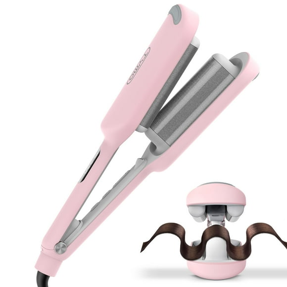 Curling Iron Hair Crimper Waver - TYMO ROVY Beach Waves Curling Wand, Ionic Deep Waver Hair Curler Tool with Ceramic 3 Barrel for Women, Dual Voltage,