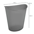 thumbnail image 3 of Sterilite 3 Gal. Oval Wastebasket Plastic, Gray Flannel Tint, Set of 6, 3 of 7