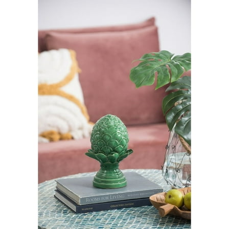 Medium Glazed Artichoke Tabletop Decoration - 9.5" - Green