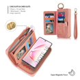 thumbnail image 3 of Samsung Galaxy Note 10 6.3 inch Wallet Detachable Case, Dteck Zipper Purse Phone Case Multi-functional Folio Flip Leather Removable Magnetic Back Cover For Samsung Galaxy Note10,Pink, 3 of 9