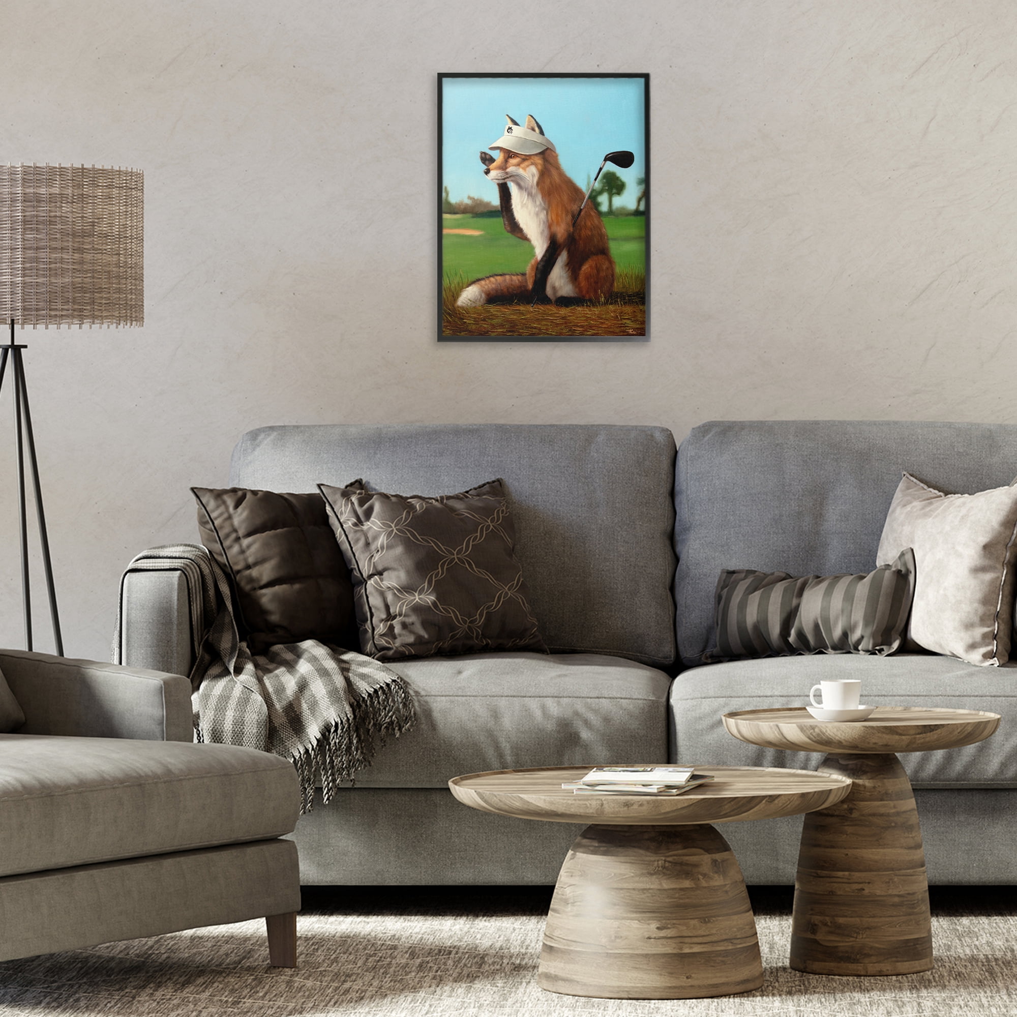 Stupell Industries Fox Drive Golfer Black Framed Giclee Art, design by Lucia Heffernan