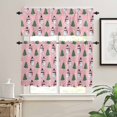 thumbnail image 2 of Christmas Kitchen Curtains and Valances Set, Winter Snowman Christmas Tree Snowflakes Pink Rod Pocket Window Valance 18 Inch Window Curtain Panels for Living Room Bedroom Laundry, 27.5x24in, 3 Pieces, 2 of 7