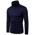 thumbnail image 2 of WREESH Mens Fashion Turtleneck Sweaters Mock T Shirts Elastic Long Sleeve Pullover Solid Basic Under Shirt Slim Fit Breathable Top Navy, 2 of 5