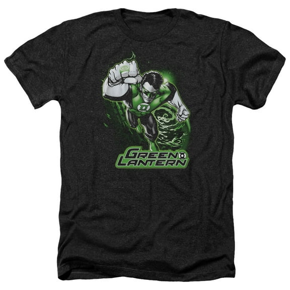 Jla - Green Lantern Green & Gray - Heather Short Sleeve Shirt - X-Large