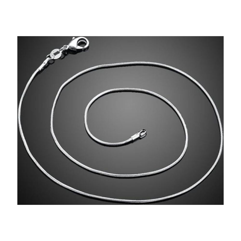 Solid 925 Sterling Silver Chain Italian 1mm Necklace for Women Men,16,18,20,22,24Inch Made in Italy(1MM)