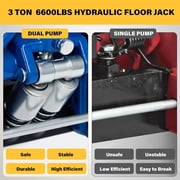 Ktaxon 3 Ton Floor Jack, Heavy Duty Hydraulic Floor Jack, 20 Max Lift, Blue