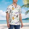 thumbnail image 5 of Balery Colorful Poodle Dog Print Men's Hawaiian Shirts Short Sleeve Beach Shirt Relaxed Fit Vacation Button Down Shirts-XX-Large, 5 of 9