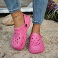 thumbnail image 2 of Rokment Womens Mens Clogs with Back Straps Wide Width Comfortable Quick Drying Closed Toe Orthopedic Walking Slip on Slippers Garden Shoes Barefoot Water Sandals for Beach Hot Pink Size 6.5, 2 of 5