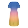 thumbnail image 4 of Liquidation d'Été 2025! Robe Grande Taille pour Femmes, Liquidation de Robe d'Été pour Femmes, Mode Féminine Robe Décontractée à Manches Courtes Dégradées Col en V, 4 of 4