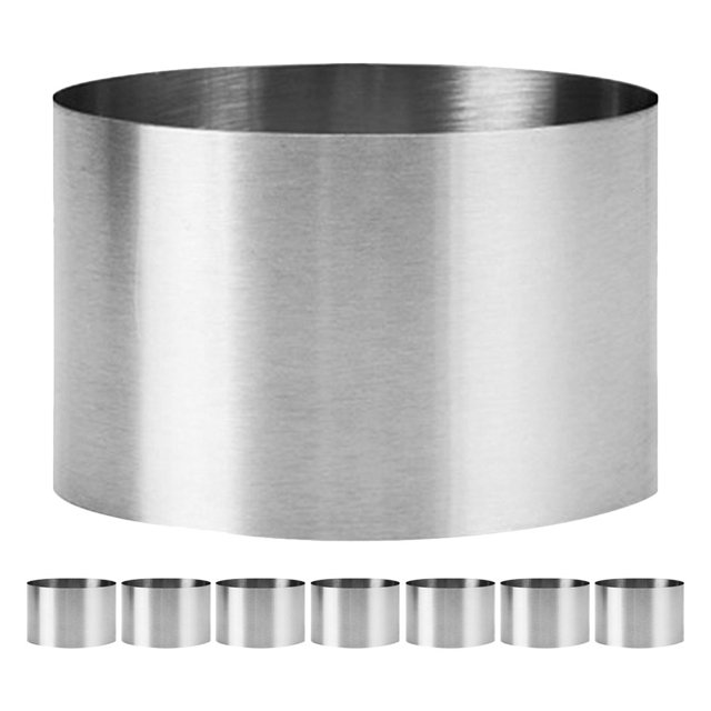 ColoMX Molde redondo para tartas de 8 piezas: aros de acero inoxidable de 8 cm para hornear - Mini moldes para tarta de queso - Aro para hornear pasteles, tartas, mousse, panqueques y crumpets