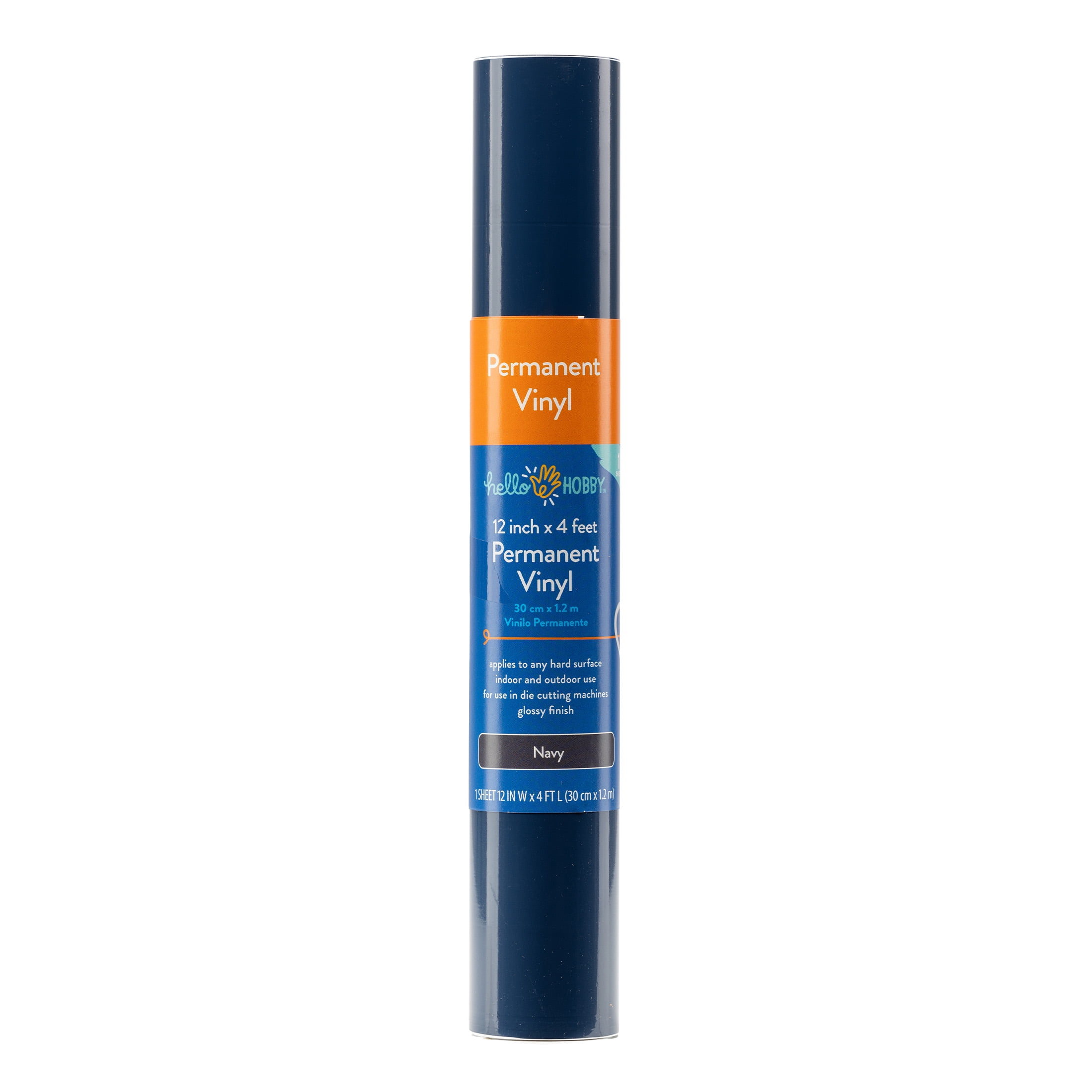 (2 pack) Hello Hobby 12" x 4' Navy Permanent Craft Vinyl Roll