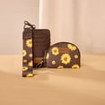 thumbnail image 7 of Wrangler KeyChain Wristlet Wallets for Women Sunflower Floral Dual Pouch Wristlet Western Credit Card Holder Wallet with Zipper Pocket, Coffee, 7 of 7