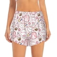 thumbnail image 4 of Lsque Cute Rabbit Printed Women's Running Shorts with Liner Pockets,Elastic Quick Dry Workout Athletic Gym Yoga Shorts,Womens High Waist Shorts-Small, 4 of 9