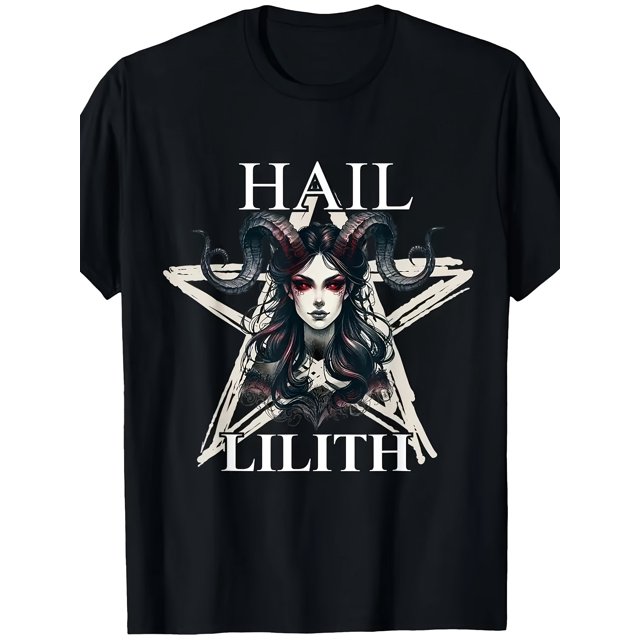 T Shirt Men'S Gothic Halloween Heavy Metal Design Featuring HAIL LILITH