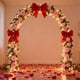 thumbnail image 5 of Decoración de globos para fiesta de cumpleaños | Corona de rosas artificiales | Plástico blanco, beige, rojo, rosa | 68,9 pulgadas de largo | Decoración festiva para casa, árbol y mesa | Diseño, 5 of 6