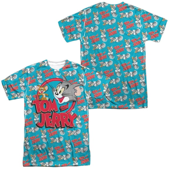 Tom And Jerry Double Trouble Allover Print Officially Licensed Sublimation Adult T Shirt