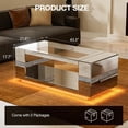 thumbnail image 3 of ARICOEASY Mirrored Coffee Table with LED Light & Large Storage for Living Room, 3 of 8