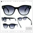 thumbnail image 2 of Womens Classic Boyfriend Fashion Horn Rim Round Chic Plastic Sunglasses Black - Smoke, 2 of 8