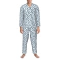 thumbnail image 3 of Naloa Nautical Theme Anchors Men’s Pajamas Set - Long Sleeve Button Down Sleep Shirt and Pajama Bottoms Sleepwear Set-XX-Large, 3 of 7