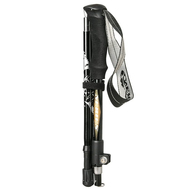Neries senderismo palos telescópicos alpenstock para ancianos aluminio cuerpo corrosión resistente a la corrosión ligero deportes al aire libre trekking obsidiana negro Advancent OD003189-03