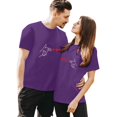 thumbnail image 1 of LUOGENLI T-shirts pour Femme pour Femmes T-Shirt à Col Rond à Manches Courtes Imprimé pour la Journée du Couple T-shirts pour Femmes T-Shirt Graphique Saint-Valentin Violet Foncé L, 1 of 5