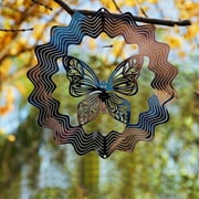 Great Summer Deal YZHM Metal Wind Spinner-3D Hanging Rotating Wind Chimes Outdoor Garden Decor Clearance L