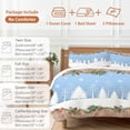 thumbnail image 6 of Blue Christmas Bedding Duvet Cover Set King Size 4 Pieces Winter Snowflakes Tree Xmas Garland Wood Grain Bedding Set with Zipper Closure,1 Comforter Cover 92x106 Inches 1 Flat Sheet & 2 Pillow Cases, 6 of 7