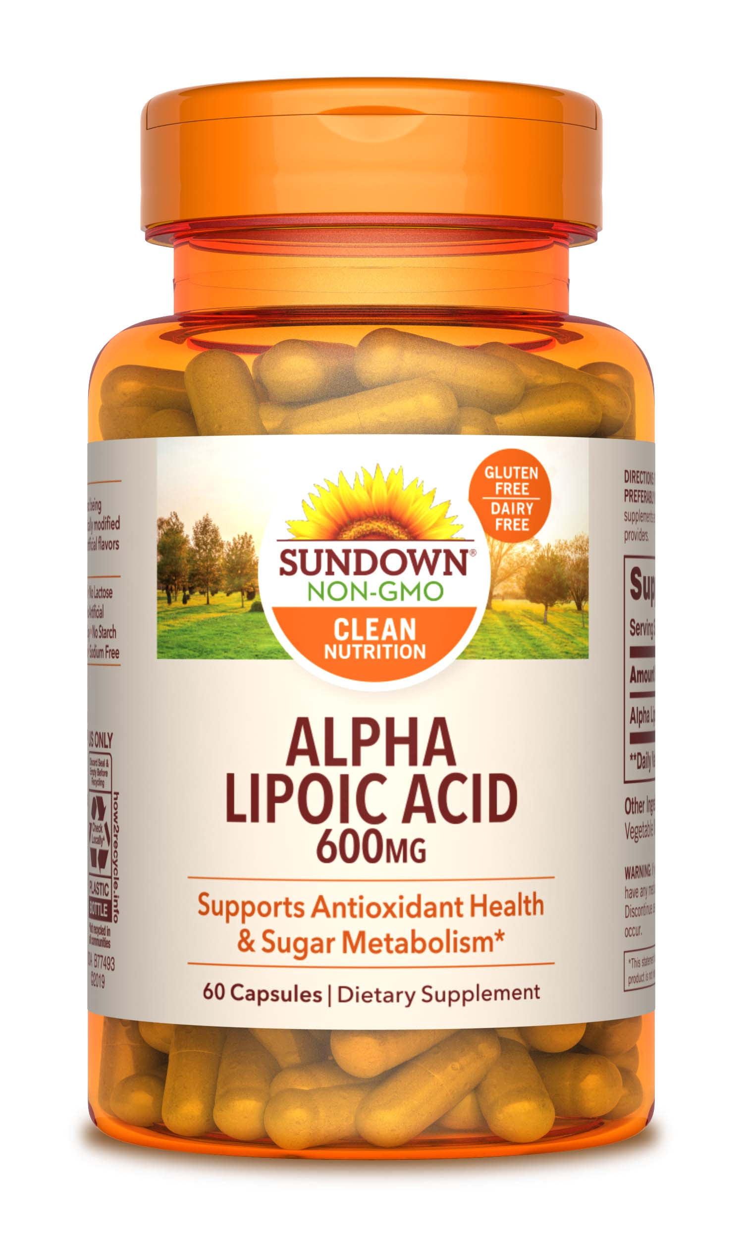 Sundown Naturals Super Alpha Lipoic Acid Capsules, 600 Mg, 60 Ct