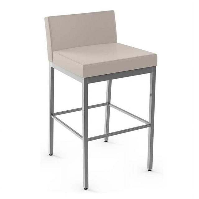 Amisco Fairfield Plus 26" Faux Leather Counter Stool in Cream/Glossy Gray