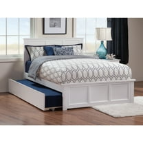 Luxury Platform Bed with Trundle - Twin Size, Matching Footboard, Cozy Bedroom Furniture