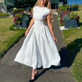 thumbnail image 4 of Vintage Polka Dot Midi Dress Women Elegant Slim Fit Flowy A Line Casual Summer Dress, 4 of 9